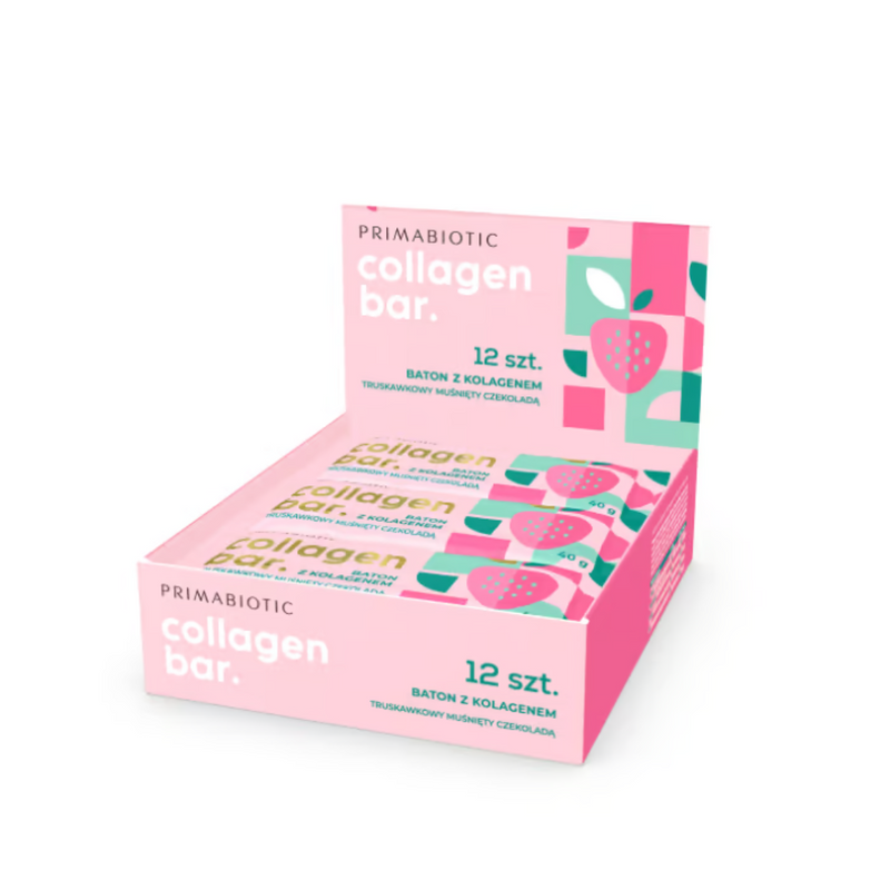 Collagen Bar – Jordbærbar med kollagen og sjokolade 40 g