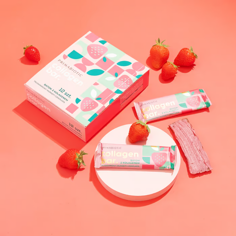 Collagen Bar – Jordbærbar med kollagen og sjokolade 40 g
