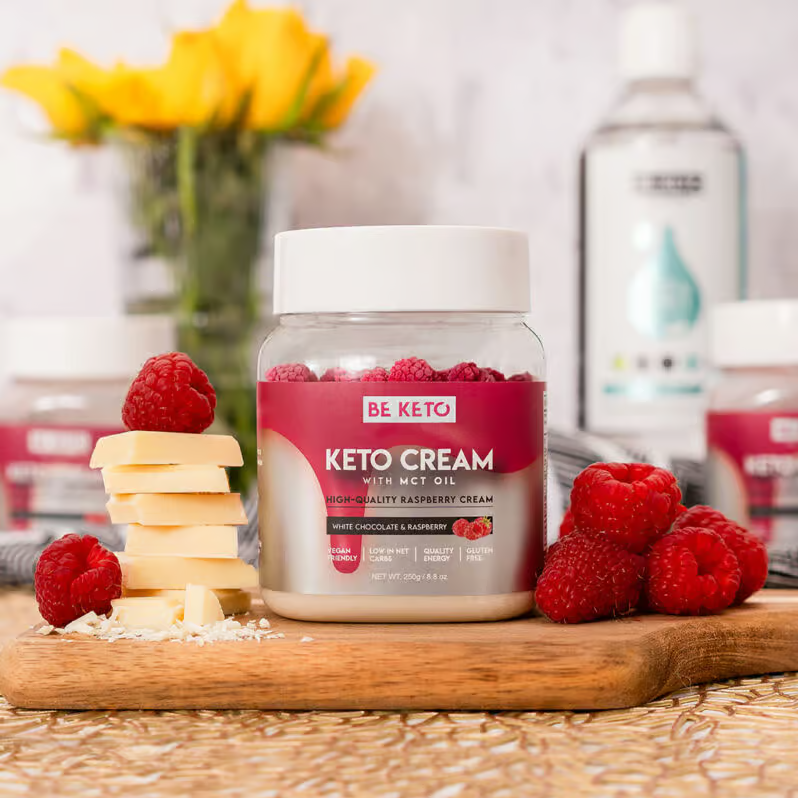 KETO CREAM WHITE CHOCOLATE & RASPBERRY 250G