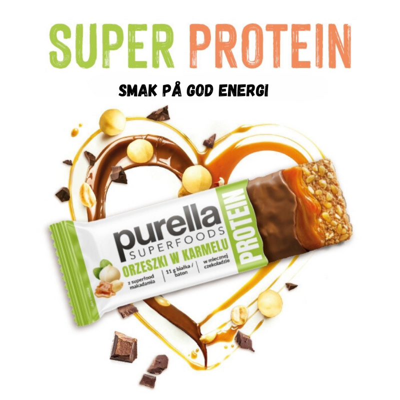 Superfoods proteinbar med nøtter i karamell