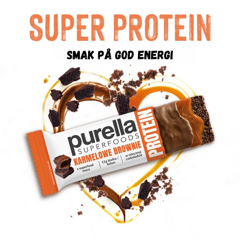 Superfoods proteinbar med karamellbrownie