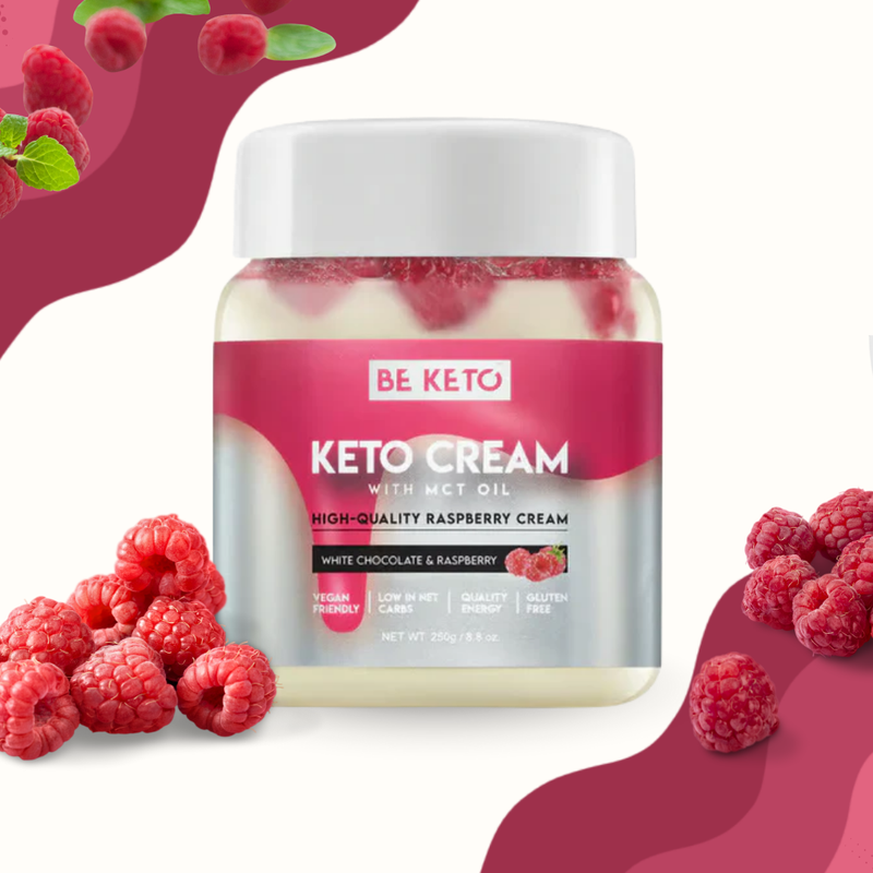 KETO KREM HVIT SJOKOLADE OG BRINGEBÆR 250G