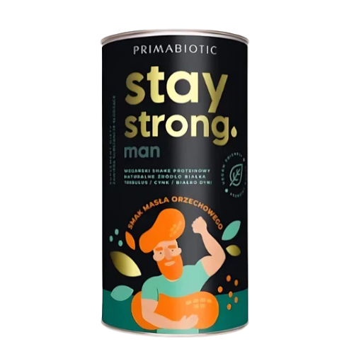 Stay strong man, vegansk proteinshake – smak av peanøttsmør
