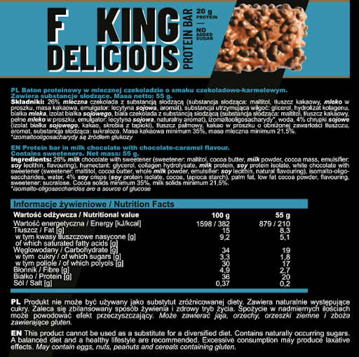 FITKING DELICIOUS PROTEIN BAR  3x55g